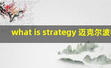 what is strategy 迈克尔波特